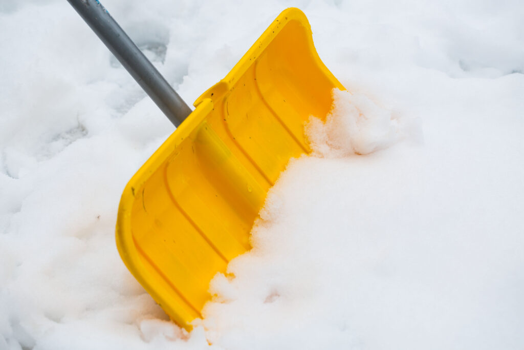 high angle view ice cream snow