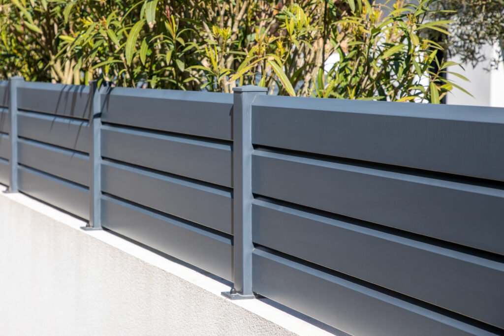wall fence grey aluminium new modern barrier suburb house gray design protection view home